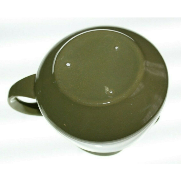 VINTAGE STONEWARE GREEN CREAMER & SUGAR BOWL WITH FLOWERED LID - Picture 6 of 6